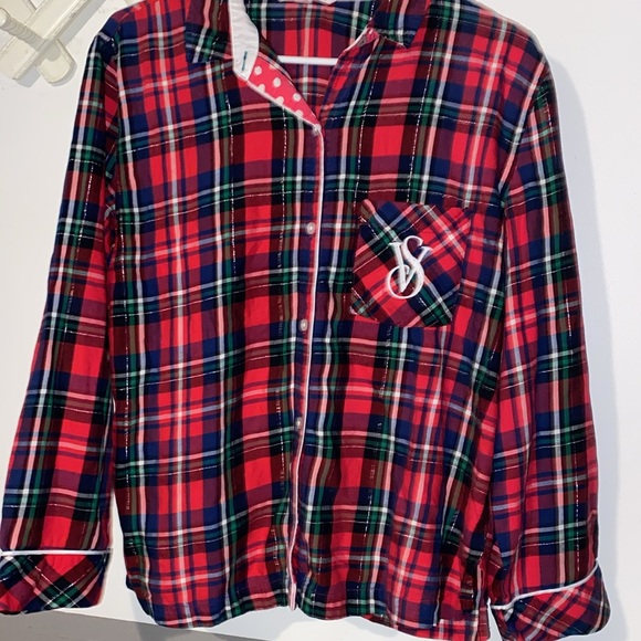 Victoria’s Secret Holiday Plaid Sleep Shirt - Picture 4 of 8